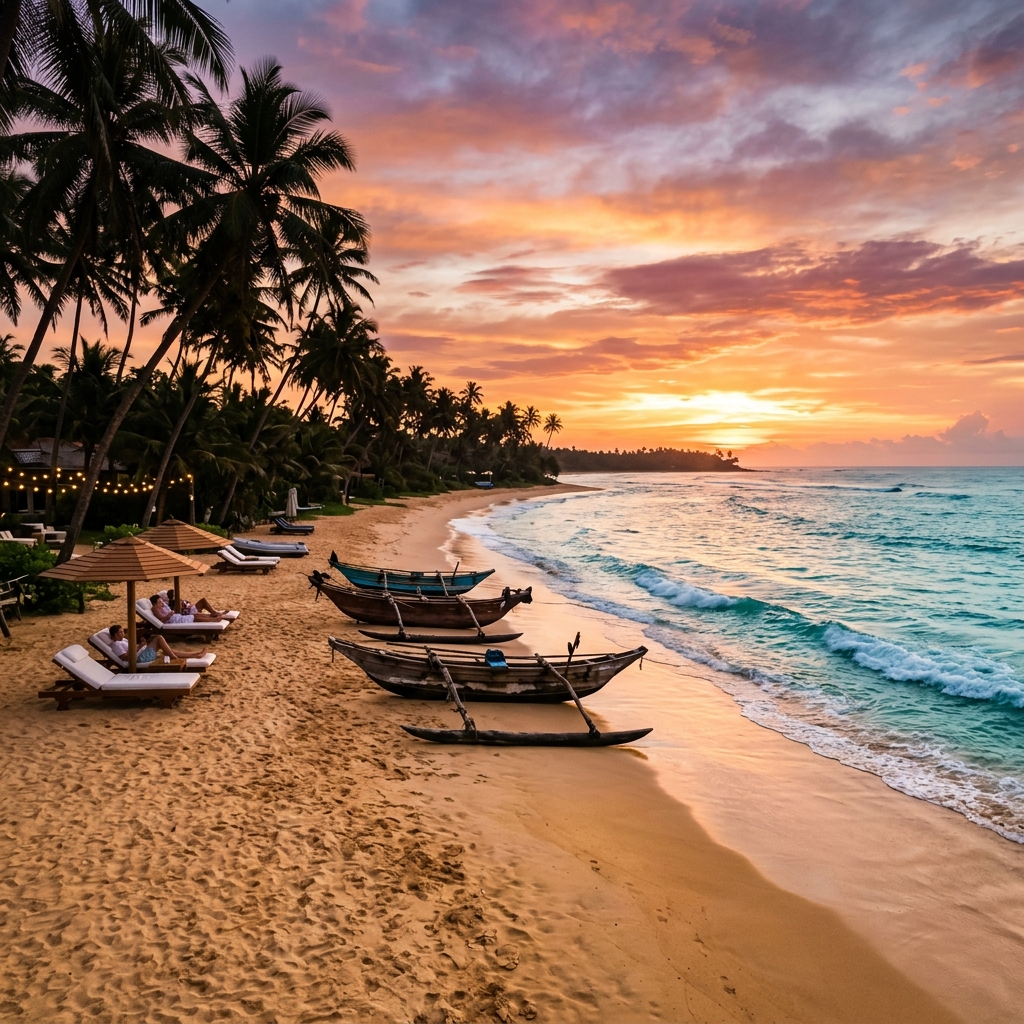 Golden beaches and turquoise waters of Southern Sri Lanka